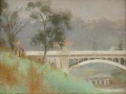 Clarice Beckett Punt Road Bridge oil